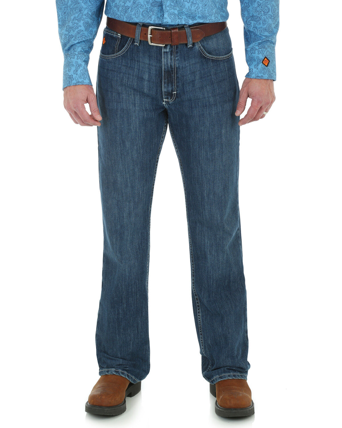 Image #3 - Wrangler's 20X Men's Flame Resistant Bootcut Jeans, Indigo, hi-res