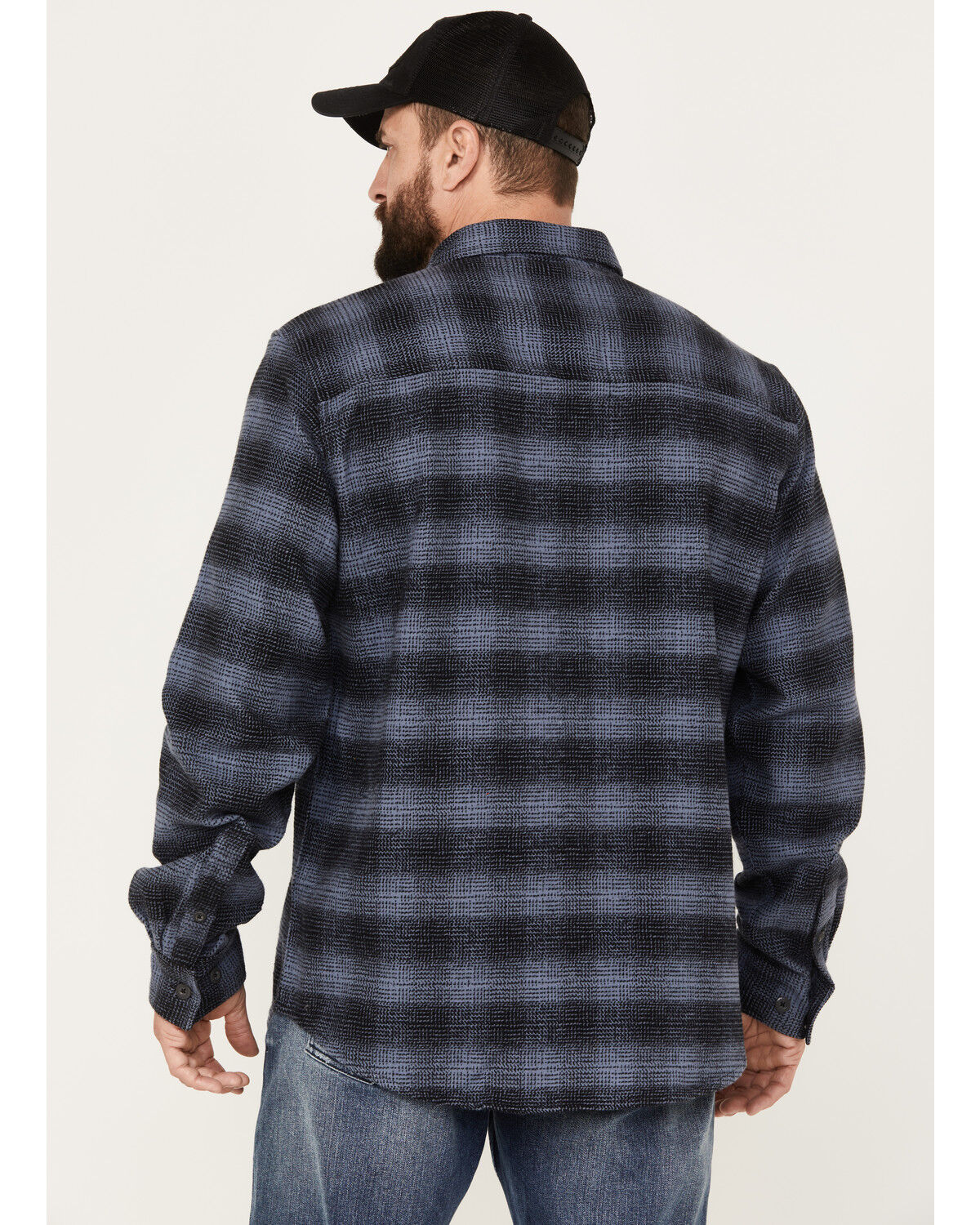 Image #4 - Dakota Grizzly Men's Briggs Plaid Button Down Heavy Western Flannel Shirt, Blue, hi-res