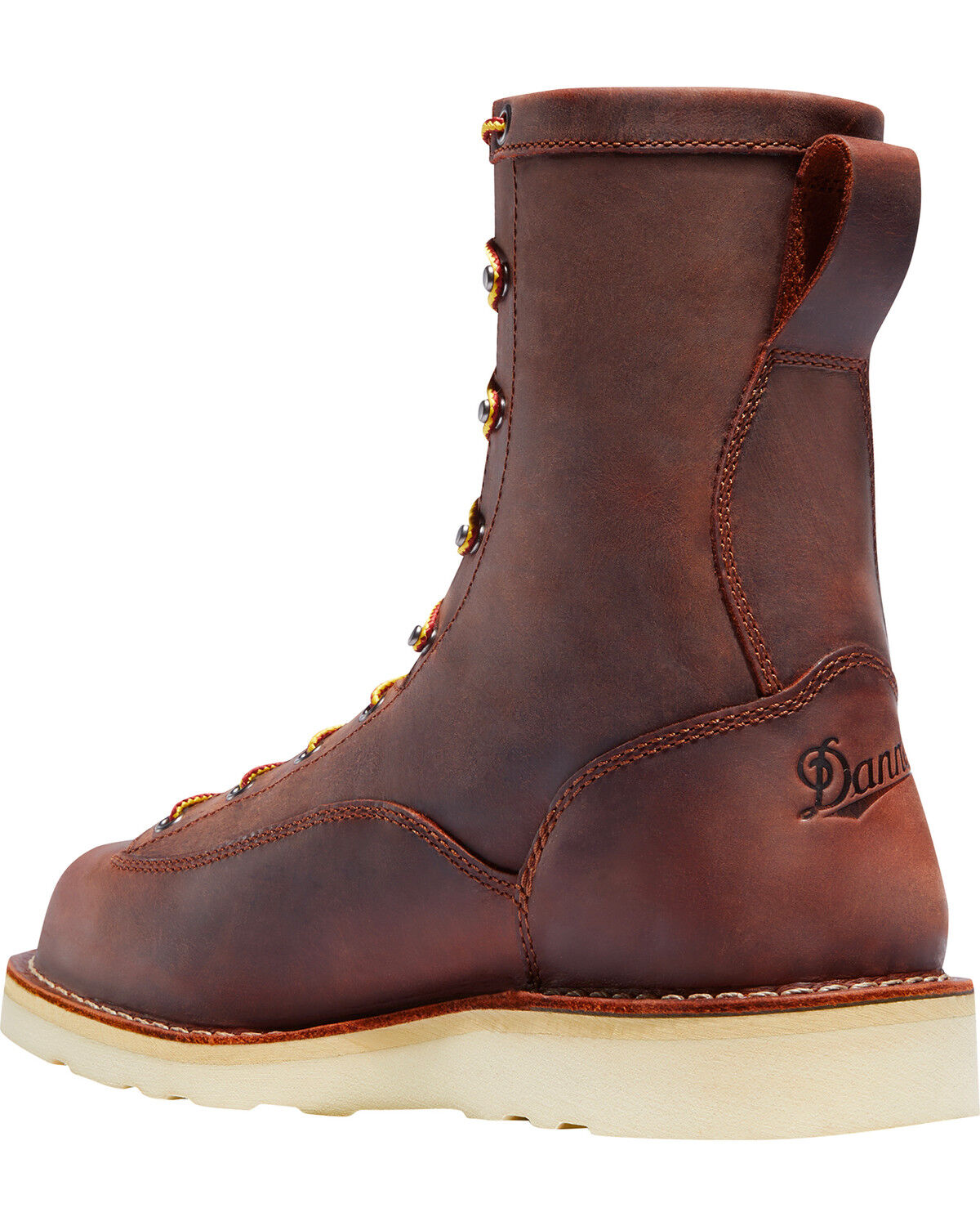 Image #2 - Danner Men's Bull Run 8" Work Boots - Plain Toe, Brown, hi-res