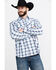 Moonshine Spirit Men's Fireball Plaid Long Sleeve Western Shirt , White, hi-res