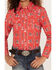 Image #3 - Panhandle Girls' Striped Cowboy Print Long Sleeve Pearl Snap Western Shirt, Red, hi-res