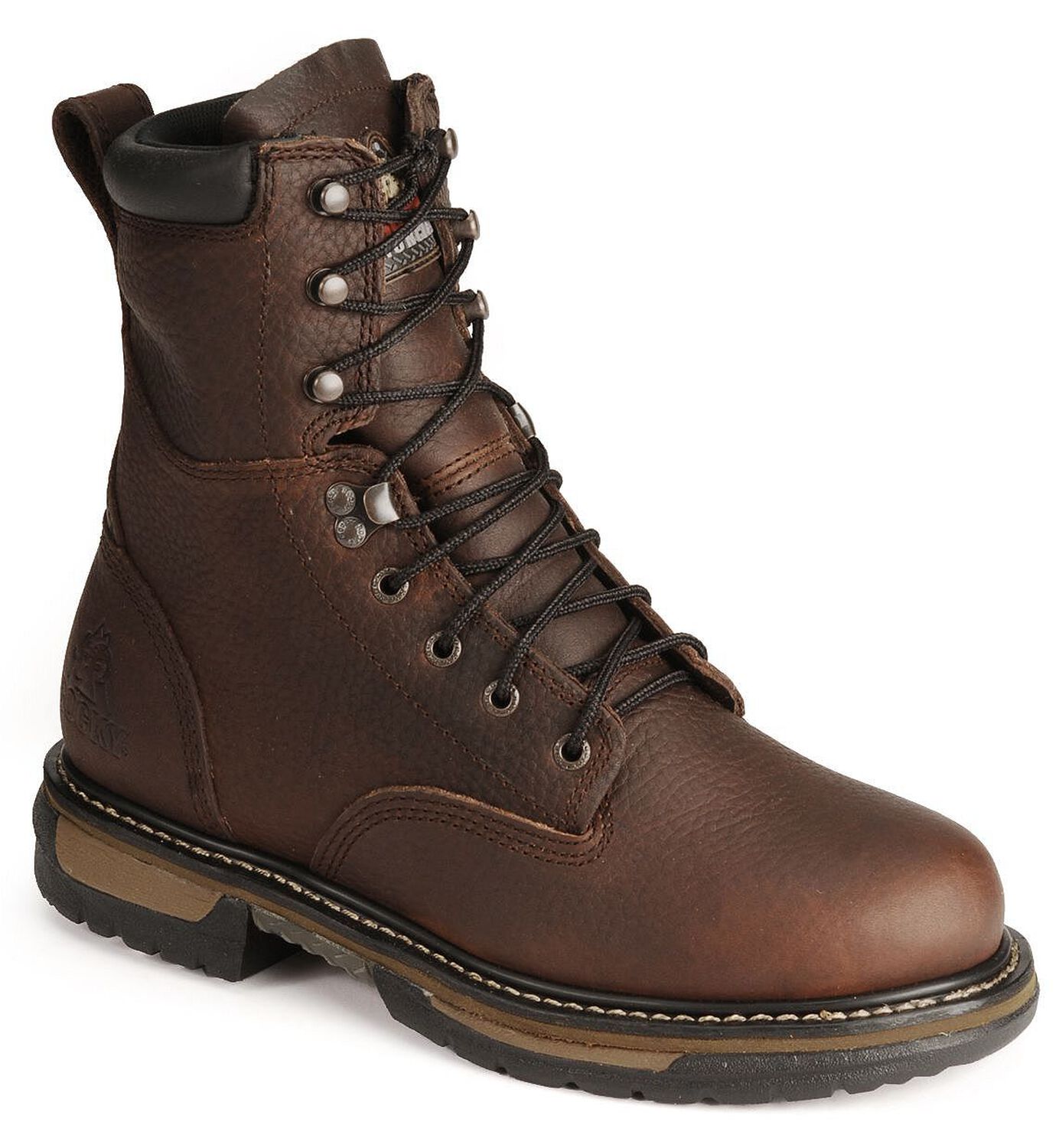 Image #1 - Rocky Ironclad 8" Waterproof Work Boots, Bridle Brn, hi-res