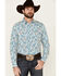 Image #1 - Cody James Men's City Lights Paisley Print Long Sleeve Snap Western Shirt , Ivory, hi-res