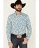 Image #1 - Cody James Men's City Lights Paisley Print Long Sleeve Snap Western Shirt, Ivory, hi-res