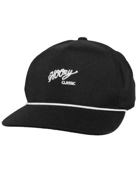 Hooey Men's Solid Classic Logo Embroidered Trucker Cap, Black, hi-res