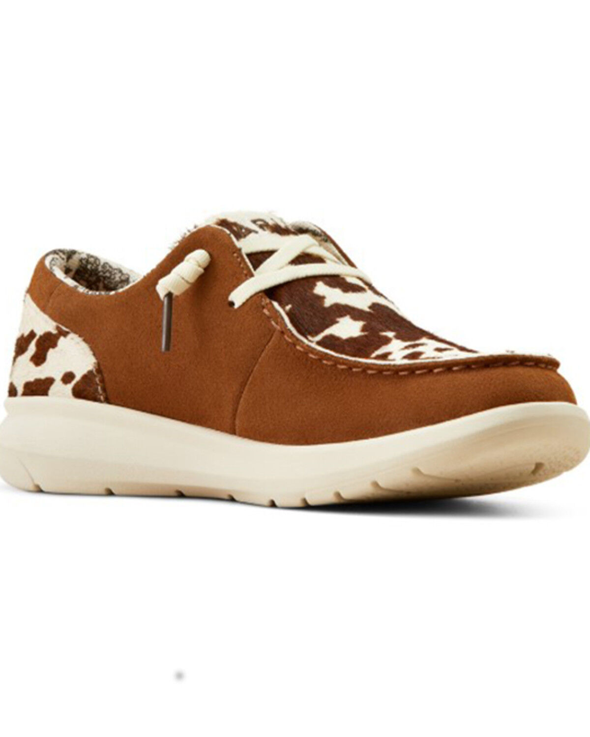 Image #1 - Ariat Women's Hilo Suede and Hairon Casual Shoes - Moc Toe, Brown, hi-res