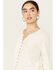 Image #2 - Jolt Women's Egret Lace Trim Button Down Long Sleeve Top, Cream, hi-res