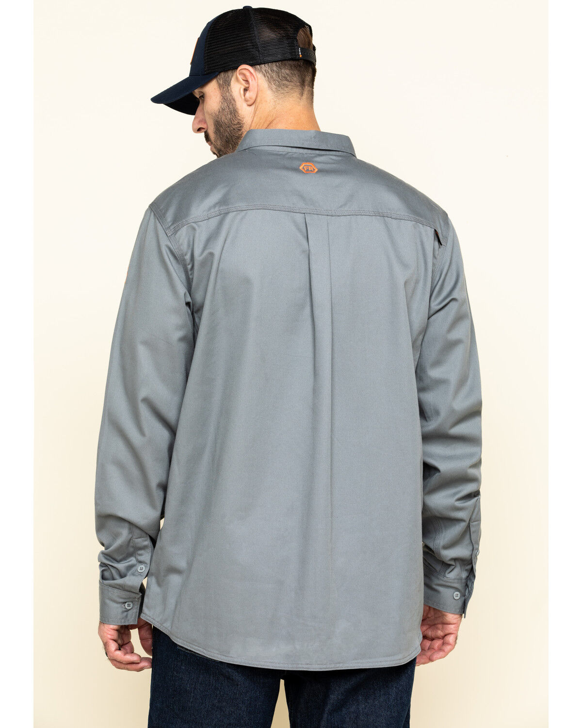 Image #2 - Hawx Men's FR Long Sleeve Woven Work Shirt, Silver, hi-res