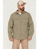 Image #1 - Brothers and Sons Men's Dobby Performance Long Sleeve Button-Down Western Shirt , Sage, hi-res