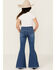 Image #4 - Cowgirl Hardware Girls' Fringe Bell Bottom Stretch Denim Jeans, , hi-res