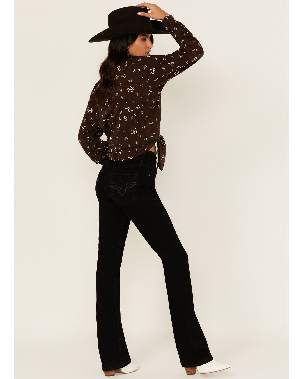 Image #3 - Rock & Roll Denim Women's Mid Rise Bootcut Stretch Denim Jeans, Black, hi-res