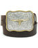 Image #1 - Cody James Boys' Scalloped Longhorn Buckle Belt, Brown, hi-res