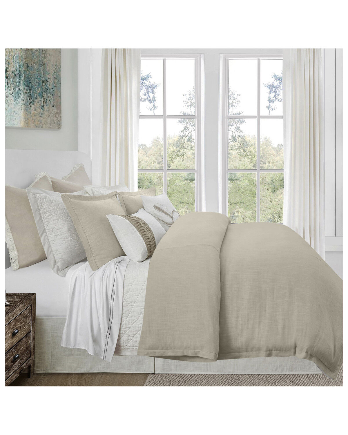 Image #1 - HiEnd Accents Hera 3pc Duvet Set - King, Tan, hi-res