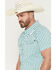 Image #2 - Rock & Roll Denim Men's TEK Core Southwestern Striped Short Sleeve Stretch Western Shirt, Turquoise, hi-res