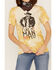 Image #3 - Bohemian Cowgirl Women's Like My Man Ripped Graphic Bleach Spray Tee, Mustard, hi-res