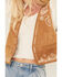 Image #3 - Scully Women's Embroidered Leather Vest , Tan, hi-res
