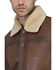 Image #2 - Wrangler Men's Vintage Sherpa Lined Leather Jacket, Tan, hi-res