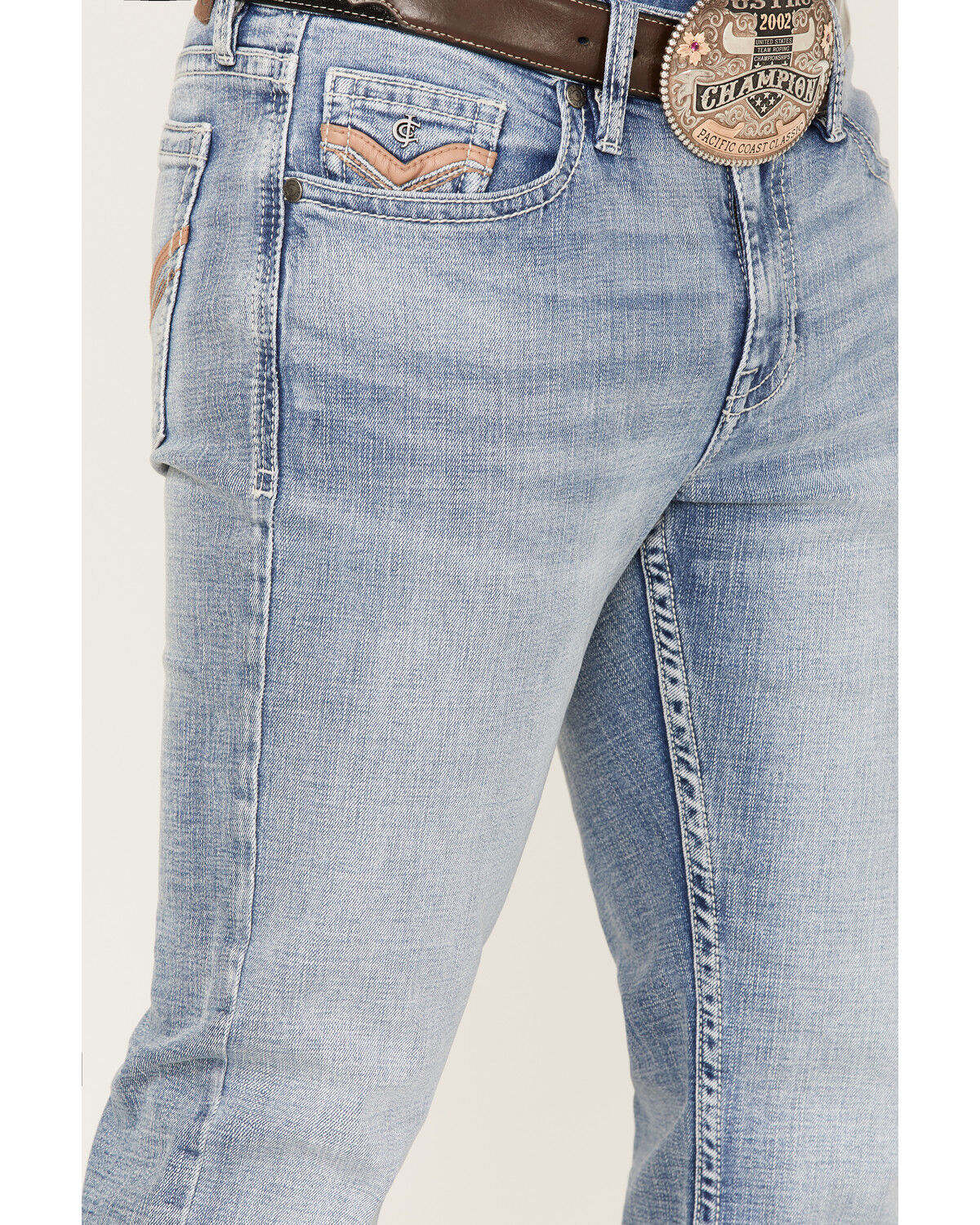 Image #2 - Cody James Men's Fandango Light Medium Wash Stretch Slim Straight Jeans, Light Medium Wash, hi-res