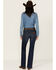 Image #3 - Wrangler Retro Women's Gabriella Dark Wash High Rise Trouser Stretch Denim Jeans, Dark Wash, hi-res