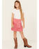 Image #1 - Shyanne Girls' Faux Suede Fringe Skirt, Hot Pink, hi-res