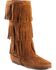 Minnetonka Tall Fringed Boots, Brown, hi-res