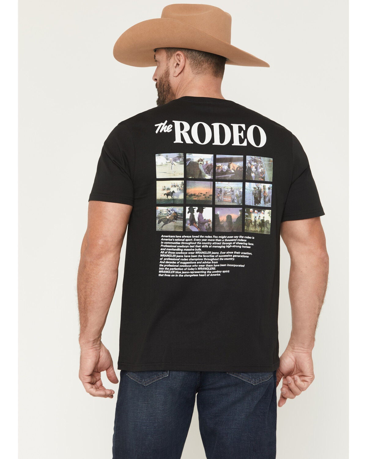 Image #1 - Wrangler Men's The Rodeo Short Sleeve Graphic T-Shirt, Black, hi-res