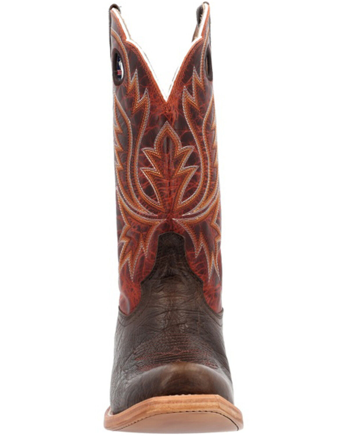 Image #4 - Durango Men's PRCA Collection Shrunken Bullhide Western Boots - Square Toe, Brown, hi-res