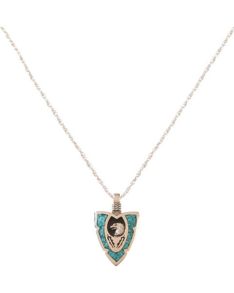 Silver Legends Women's Turquoise Eagle/Feather Arrowhead Necklaces , Turquoise, hi-res