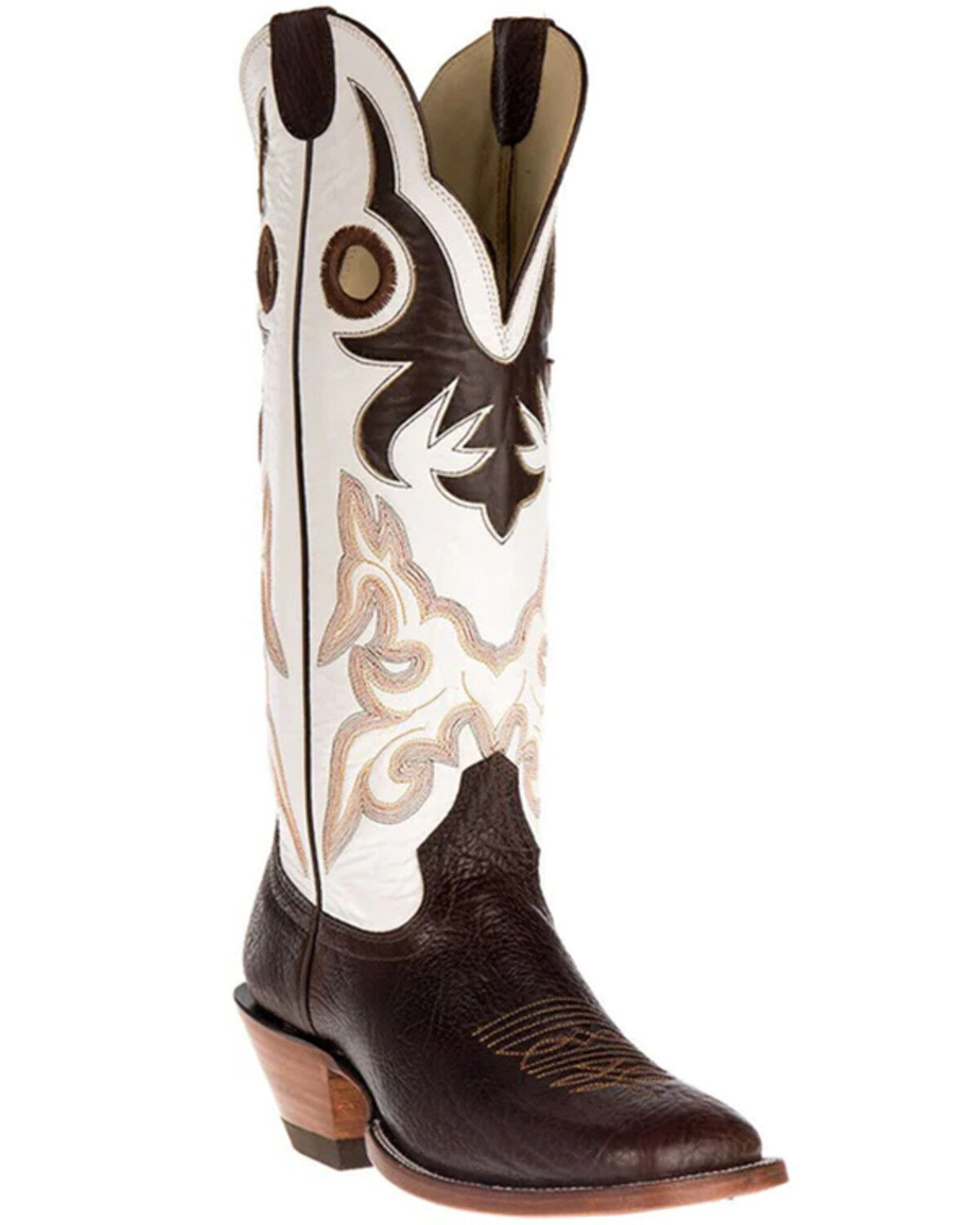 Image #1 - Hondo Boots Men's Spanish Shoulder Western Boots - Broad Square Toe, Chocolate, hi-res