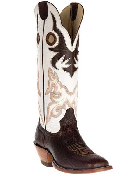 Hondo Boots Men's Spanish Shoulder Western Boots - Square Toe, Chocolate, hi-res