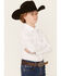 Image #2 - Gibson Trading Co Boys' Solid Long Sleeve Pearl Snap Western Shirt, White, hi-res
