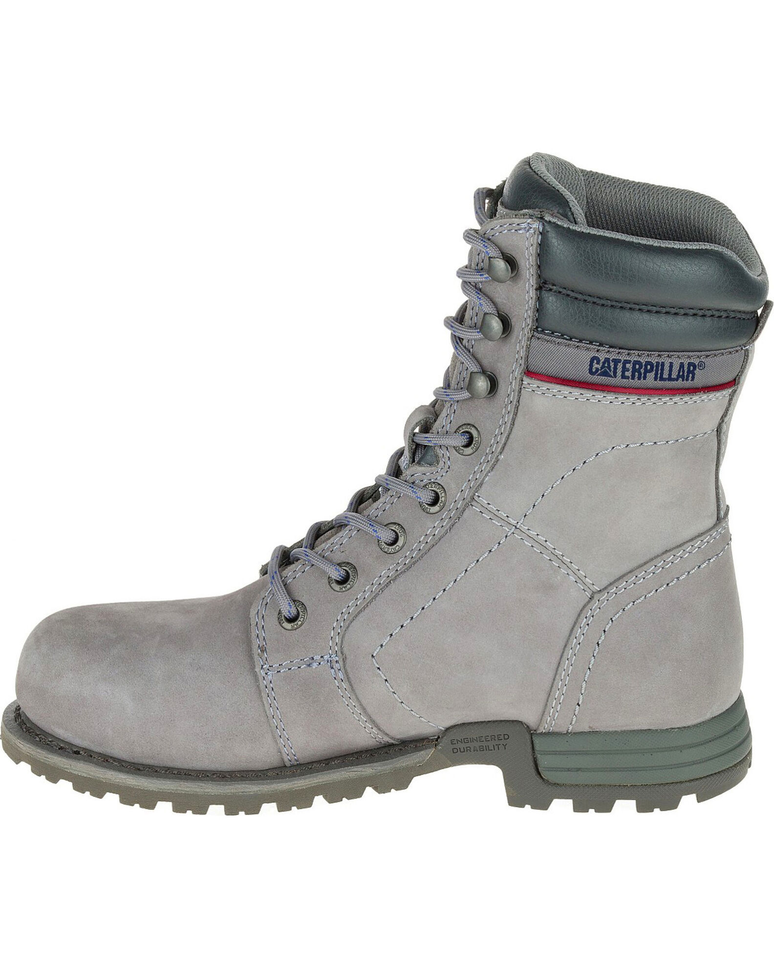 Image #3 - CAT Women's Echo Waterproof Work Boots - Steel Toe, Grey, hi-res