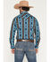Image #4 - Rock & Roll Denim Men's Southwestern Striped Long Sleeve Snap Western Shirt, Teal, hi-res