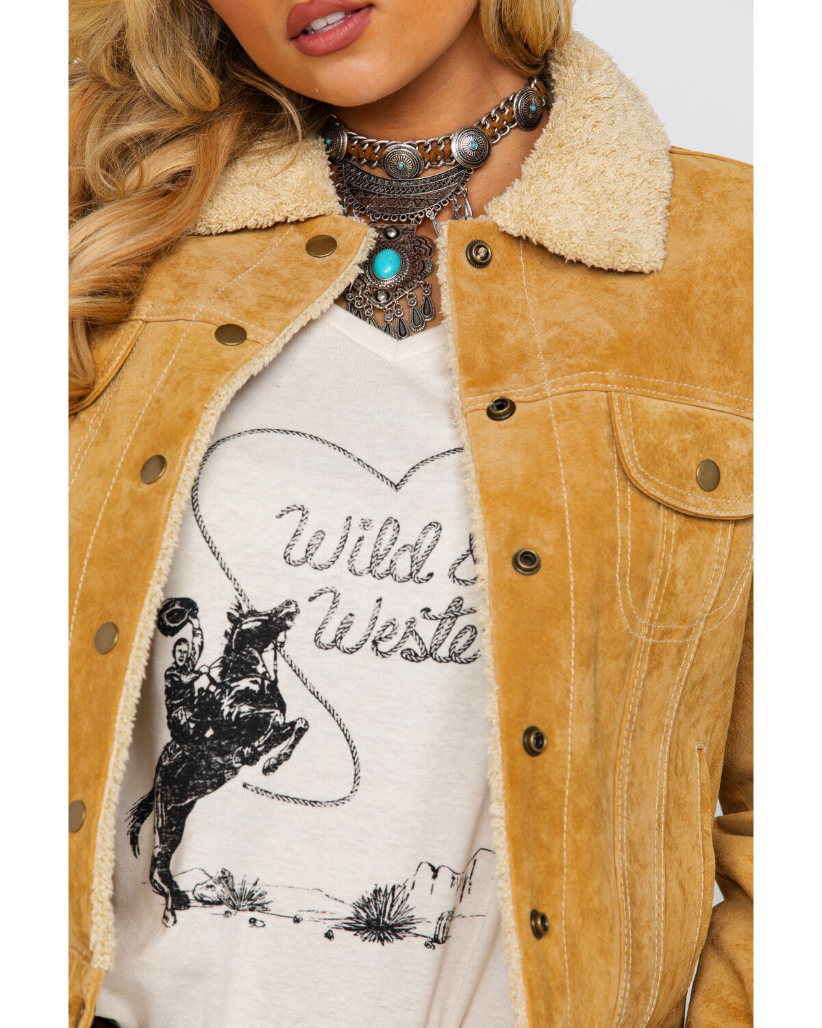 Image #4 - Scully Women's Faux Shearling Leather Jacket, Rust Copper, hi-res