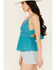 Image #2 - Shyanne Women's Lace Bustier Crinkle Top, Medium Blue, hi-res