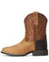 Ariat Boys' Lil Hoss Western Boots - Square Toe, Tan, hi-res