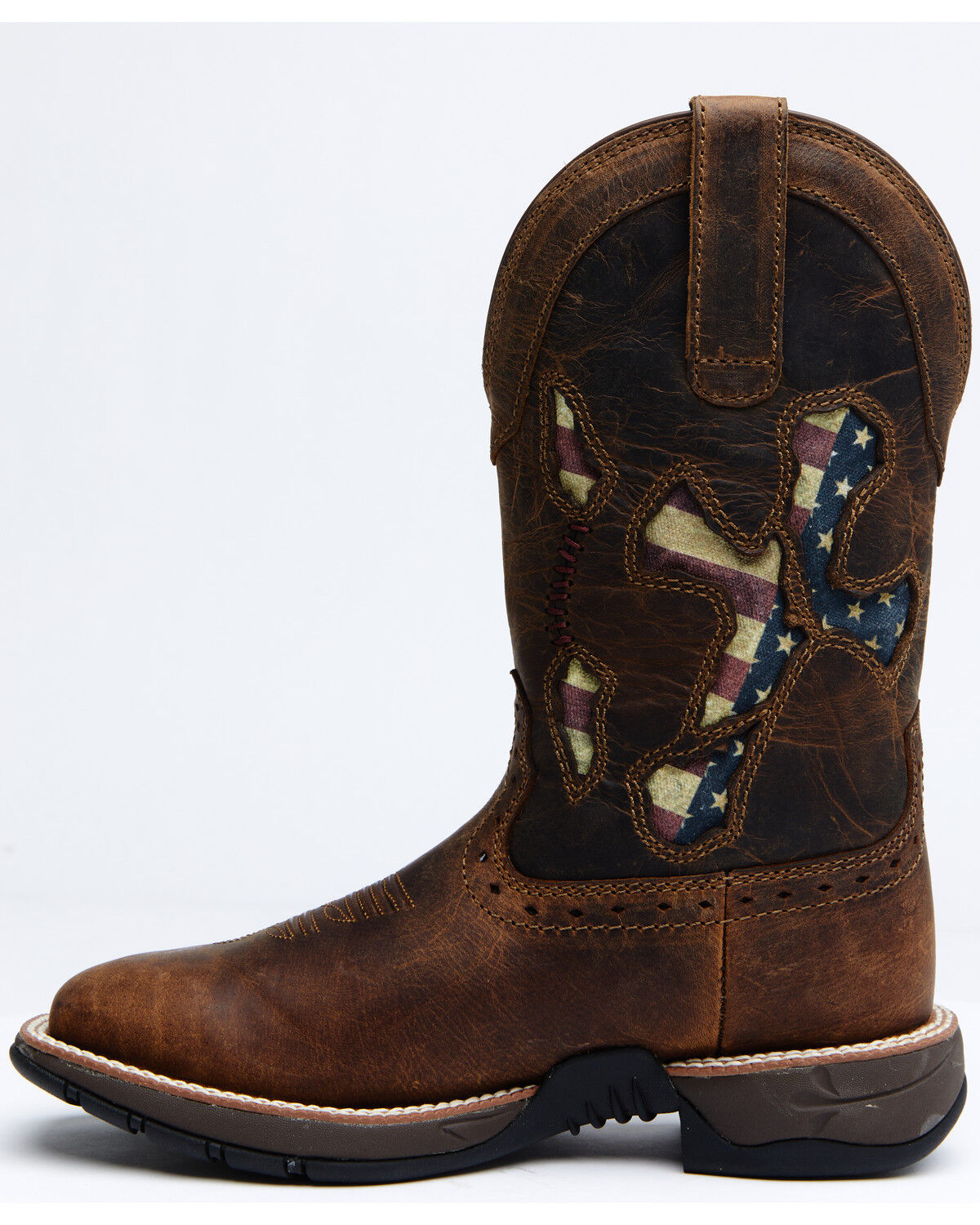 Image #3 - RANK 45® Women's Lite Flag Western Performance Boots - Broad Square Toe, Brown, hi-res