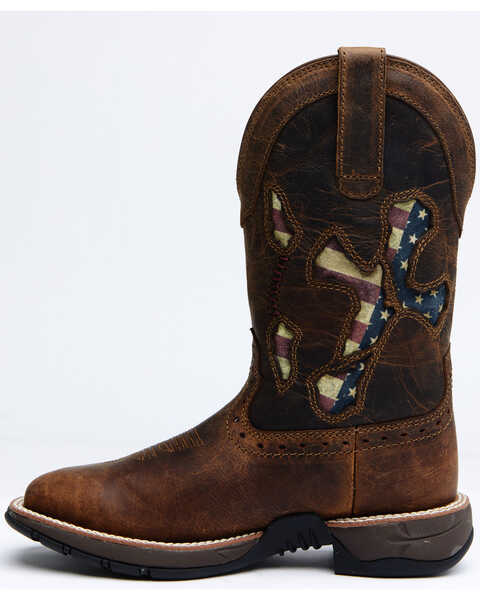 Image #3 - Shyanne Women's Lite Flag Western Performance Boots - Broad Square Toe, Brown, hi-res