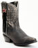 Image #1 - Laredo Women's Black Distressed Fringe Western Boots - Snip Toe, Black, hi-res