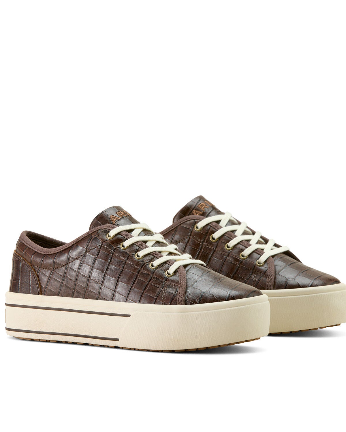 Image #2 - Ariat Women's Skylar Crocodile Print Casual Shoes, Brown, hi-res