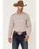 Image #1 - Moonshine Spirit Men's Sundial Southwestern Geo Print Long Sleeve Snap Western Shirt , Ivory, hi-res