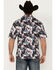 Image #4 - Cinch Men's ARENAFLEX® Palm Leaf Print Short Sleeve Performance Polo, Purple, hi-res