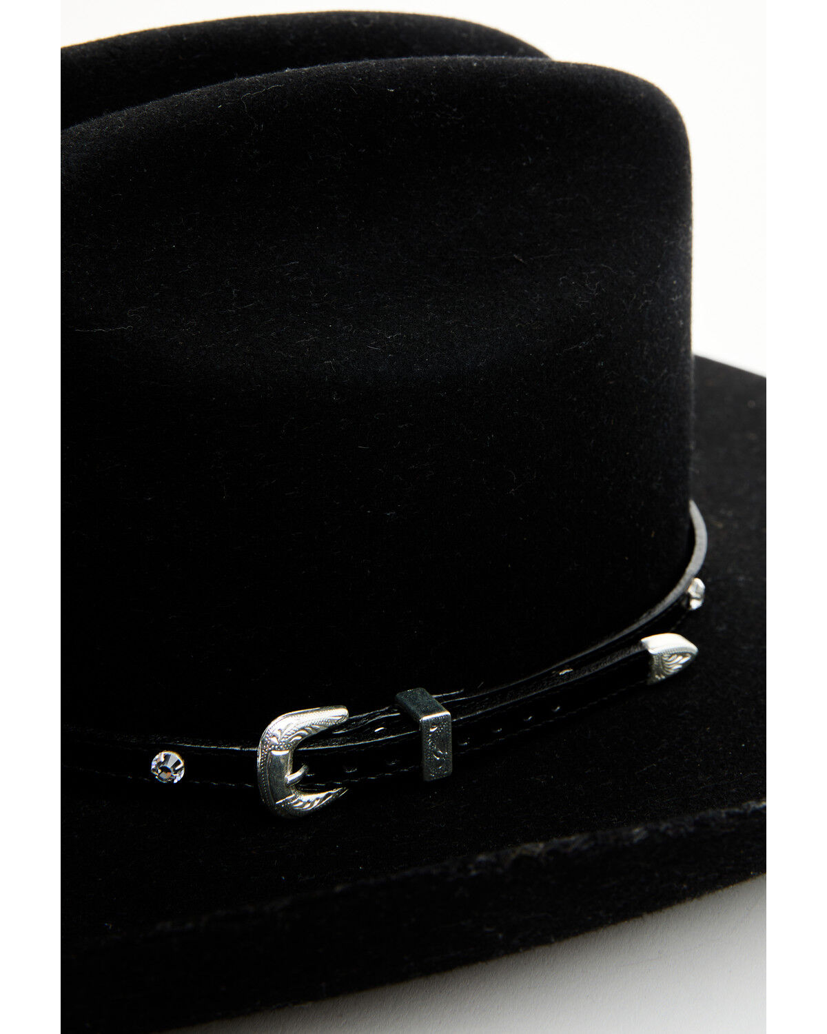 Image #2 - Austin Accent Women's Leather Rhinestone Hat Band, Black, hi-res