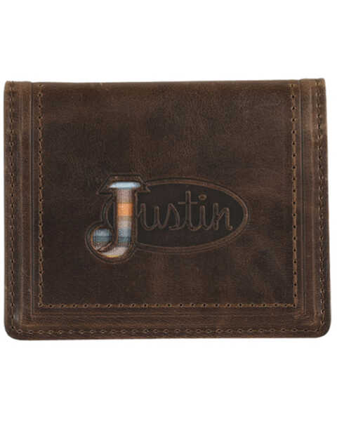 Image #1 - Justin Men's Brown Front Pocket Serape Bifold Wallet, Brown, hi-res