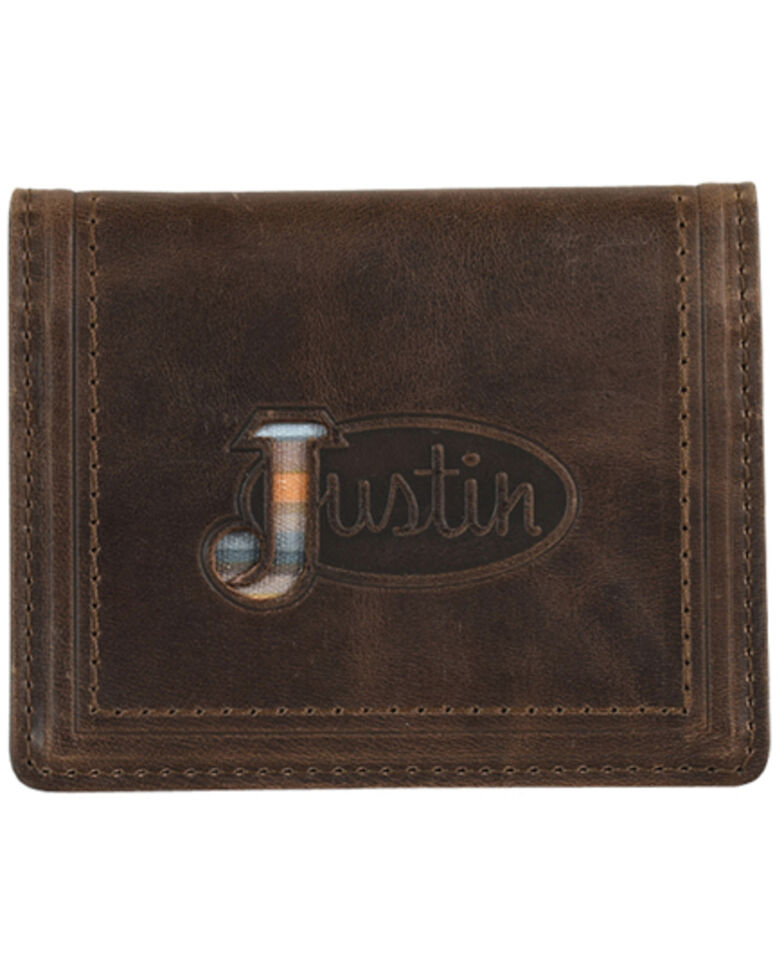 Justin Men's Brown Front Pocket Serape Bifold Wallet, Brown, hi-res