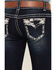 Image #2 - Shyanne Little Girls' Dark Wash Rhinestone Embroidered Bootcut Jeans , Blue, hi-res