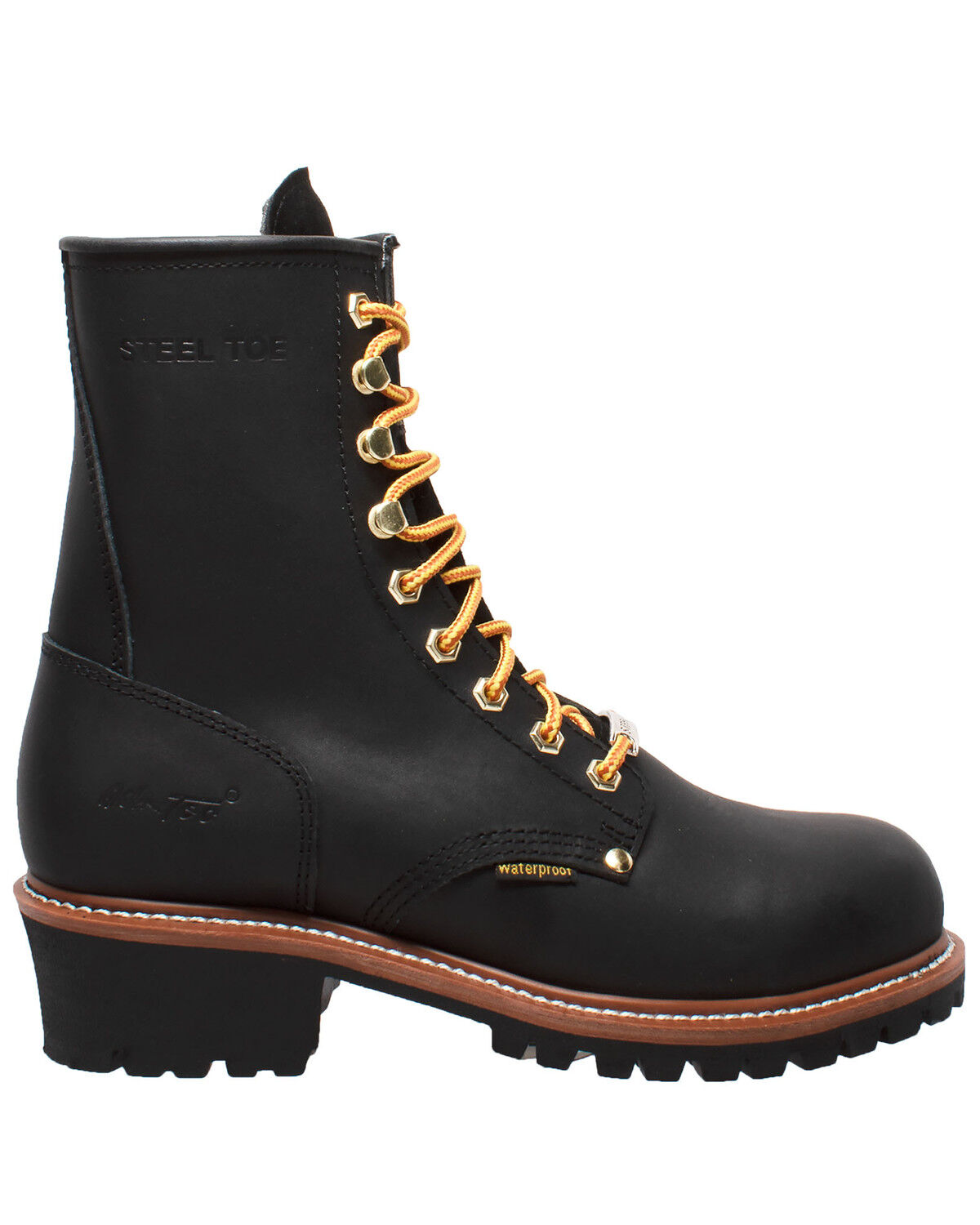 Image #2 - Ad Tec Men's 9" Waterproof Logger Work Boots - Soft Toe, Black, hi-res