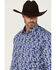 Image #2 - Wrangler 20X Men's Paisley Print Long Sleeve Snap Stretch Western Shirt - Tall, Blue, hi-res