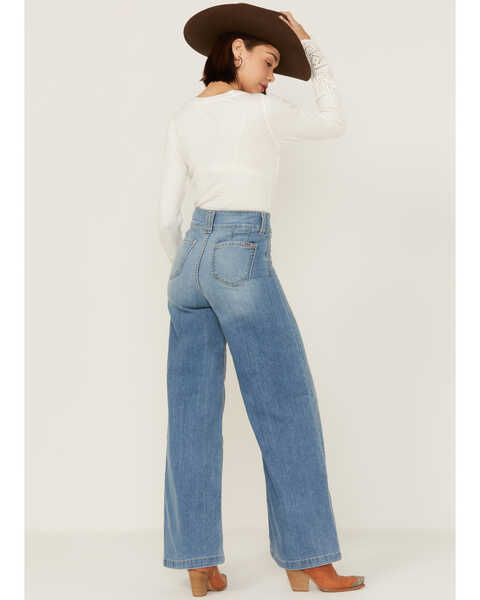 Image #3 - Cruel Girl Women's Wide Length Light Stone Denim Jeans, Indigo, hi-res