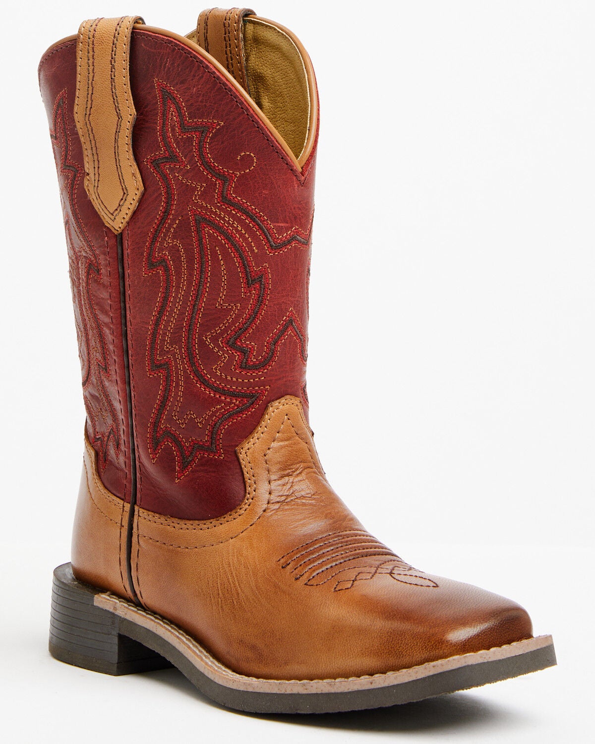 Image #1 - Cody James Boys' Reid Western Boots - Broad Square Toe, Red, hi-res